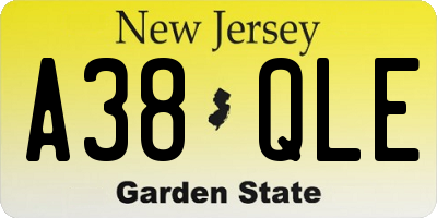 NJ license plate A38QLE