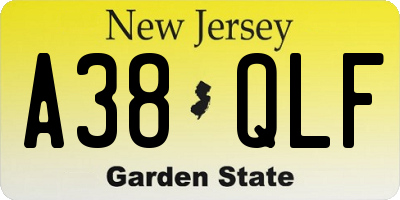 NJ license plate A38QLF