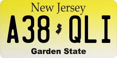 NJ license plate A38QLI