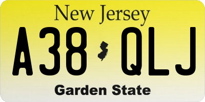 NJ license plate A38QLJ