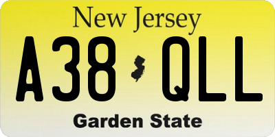 NJ license plate A38QLL