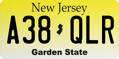 NJ license plate A38QLR