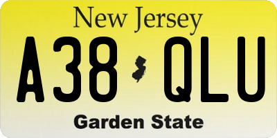 NJ license plate A38QLU