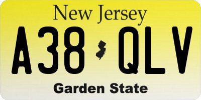 NJ license plate A38QLV