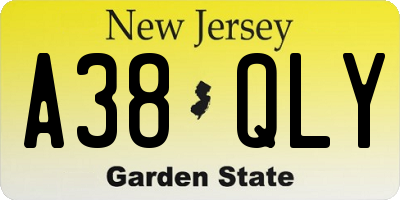 NJ license plate A38QLY