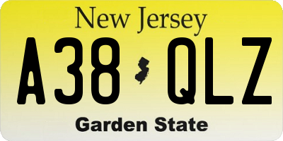 NJ license plate A38QLZ