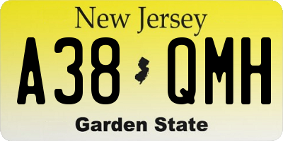 NJ license plate A38QMH