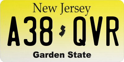 NJ license plate A38QVR