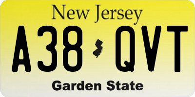 NJ license plate A38QVT