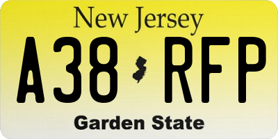 NJ license plate A38RFP