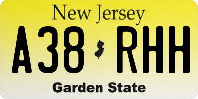 NJ license plate A38RHH