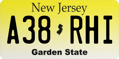 NJ license plate A38RHI