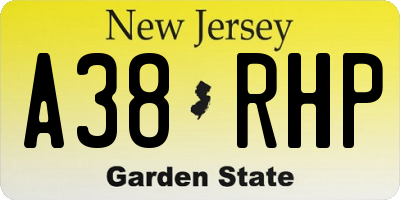 NJ license plate A38RHP
