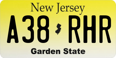 NJ license plate A38RHR