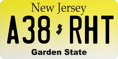 NJ license plate A38RHT