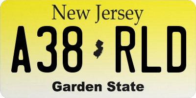NJ license plate A38RLD
