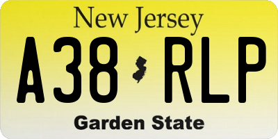 NJ license plate A38RLP