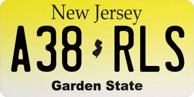 NJ license plate A38RLS