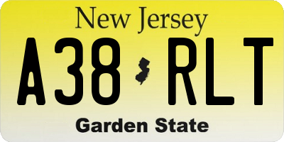 NJ license plate A38RLT
