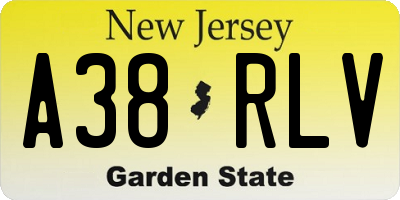 NJ license plate A38RLV
