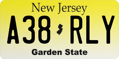 NJ license plate A38RLY
