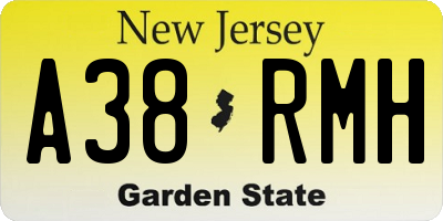 NJ license plate A38RMH