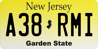 NJ license plate A38RMI