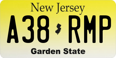 NJ license plate A38RMP