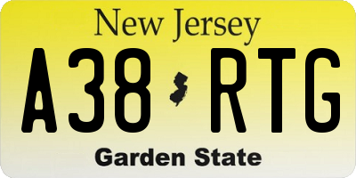 NJ license plate A38RTG