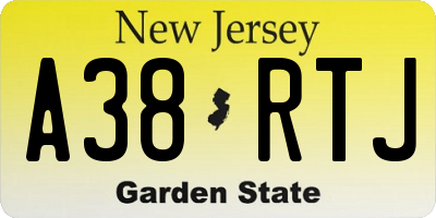 NJ license plate A38RTJ