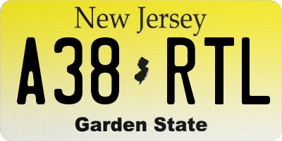 NJ license plate A38RTL