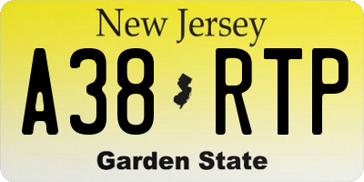NJ license plate A38RTP