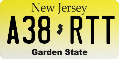 NJ license plate A38RTT