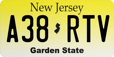 NJ license plate A38RTV