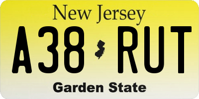 NJ license plate A38RUT