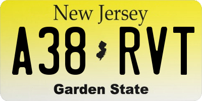 NJ license plate A38RVT