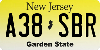 NJ license plate A38SBR