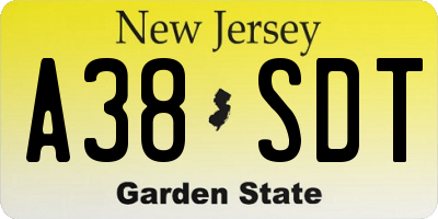 NJ license plate A38SDT