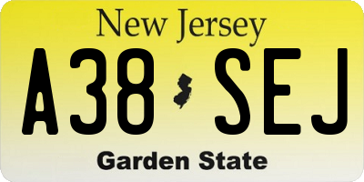 NJ license plate A38SEJ