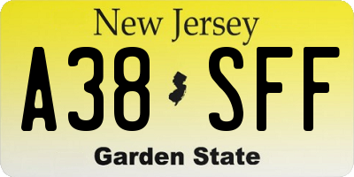 NJ license plate A38SFF