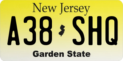 NJ license plate A38SHQ