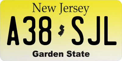 NJ license plate A38SJL