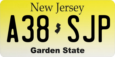 NJ license plate A38SJP