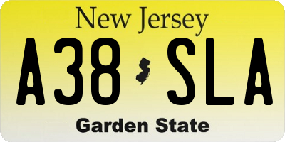 NJ license plate A38SLA