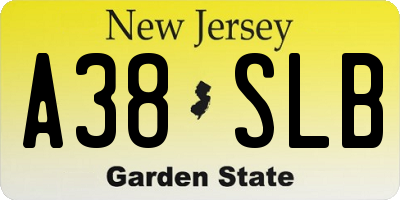 NJ license plate A38SLB