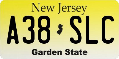 NJ license plate A38SLC