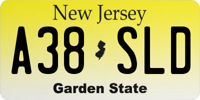 NJ license plate A38SLD