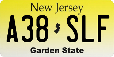 NJ license plate A38SLF