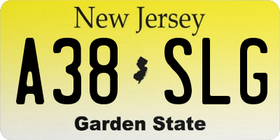 NJ license plate A38SLG