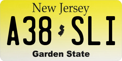 NJ license plate A38SLI